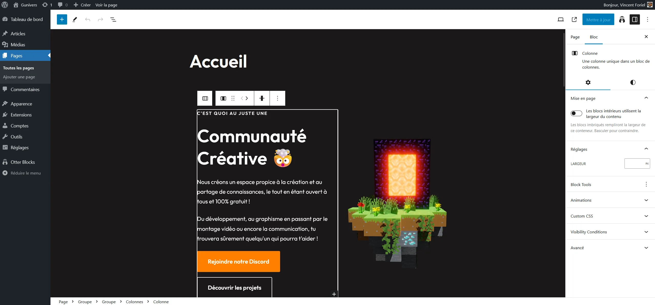 Éditer le site